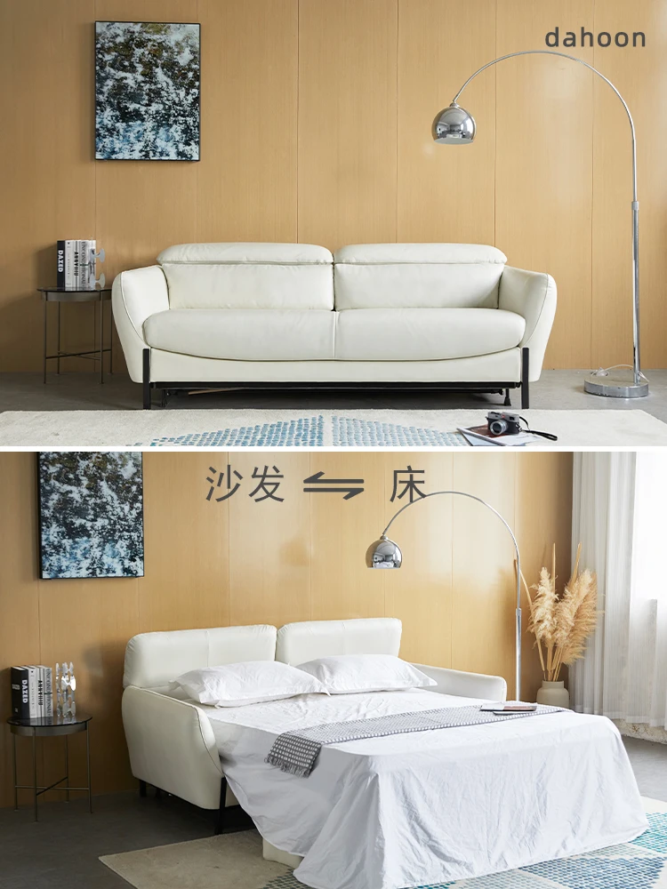 Yhl Sofa Bed Dual-Use Foldable Multi-Functional Small Apartment Living Room Office Light Luxury High-End Cream Style