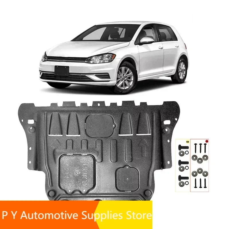 For VW Golf 7 2019-20211 Under Engine Guard Board Splash Shield Mud Fender Plate Cover Black Car Mudflap Mudapron Mudguard Lid