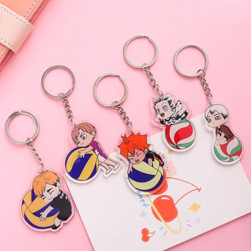 Cartoon Volleyball Boy Key Chain Ring Anime Haikyuu!! Keyring Cute Keychain Sleutelhanger New Keychain Accessories Pendant Gift