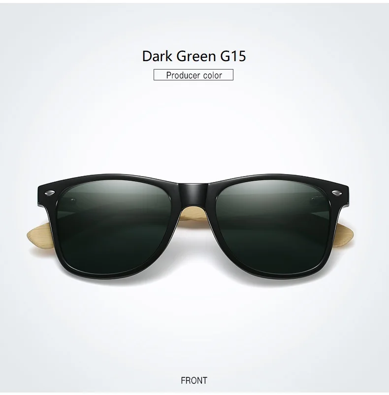 Mode Bambus Holz Vintage Quadrat Sonnenbrille Männer Frauen Luxus Marke Designer Sonnenbrille Holz Fahren Angeln UV400 Brillen – Detail 13