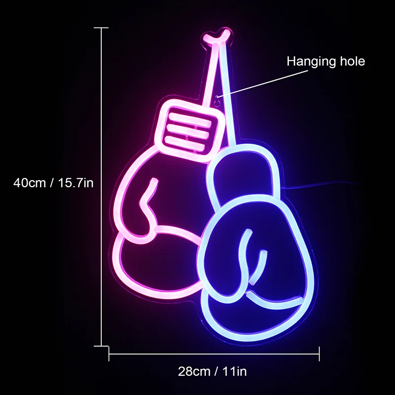 Imagem -02 - Wanxing Lâmpada de Parede Iluminação Comercial Neon Luz Basquete Dumbbel Luvas Boxe Personalizado Sinal Néon Decoração do Quarto Kawaii Sinal