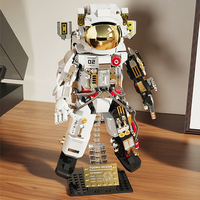 Semi mechanical Astronaut Building block Space and Aerospace Mech robot Creative assembly puzzle ornament toy boy gift