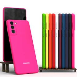 New For Samsung Galaxy S21FE Liquid Silicone Case S 21 23 24 FE 5G Cover Funda Coque Soft TPU Phone Bumper For S21 S22 S23 S24 