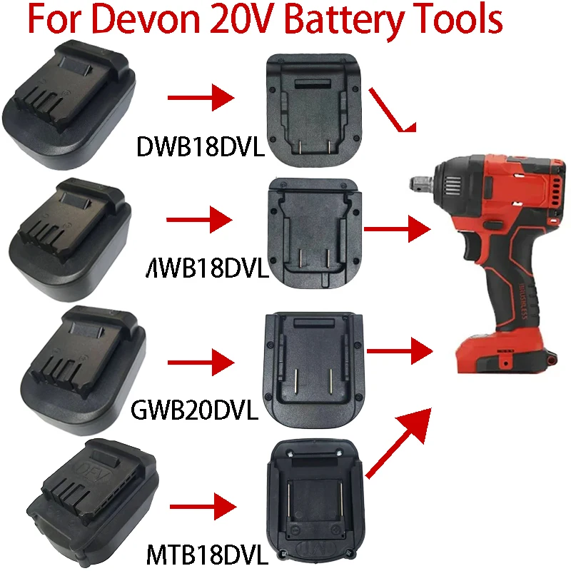 

For Makita/Milwaukee/DeWalt/Worx 5-pin Batteries for Devon 20V Battery power Tools MTB18DVL MWB18DVL GWB20DVL DWB18DVL Adapter