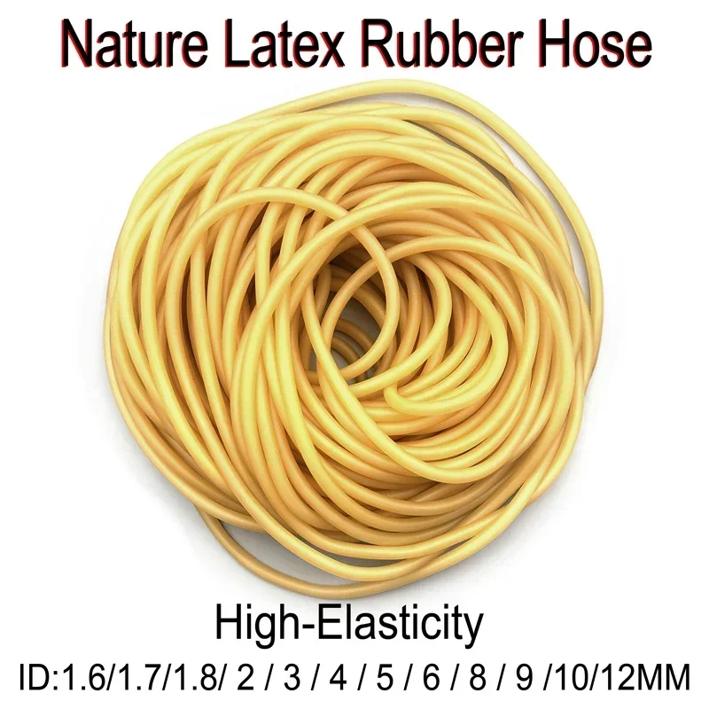 ID 1.6 1.7 1.8 2 3 4 5 6 7 9 10 12 mm Nature Latex Rubber Hoses High Resilient Elastic Surgical Medical Tube Slingshot Catapult