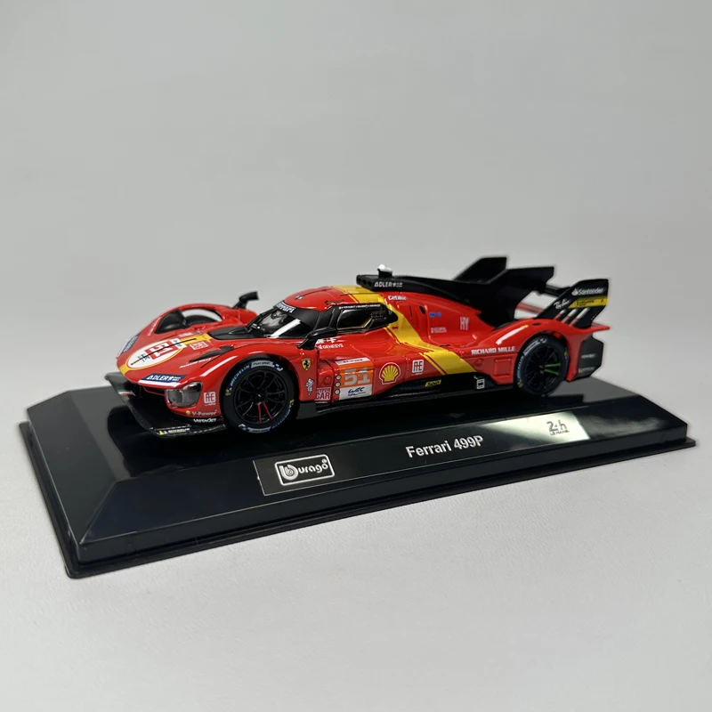 1:43 Bburago Ferrari 499P Dust Cover 24h Le Mans Rally Champion Porsche 963 BWM M Hybird V8  Lamborghini SC63 Die Cast Car Model