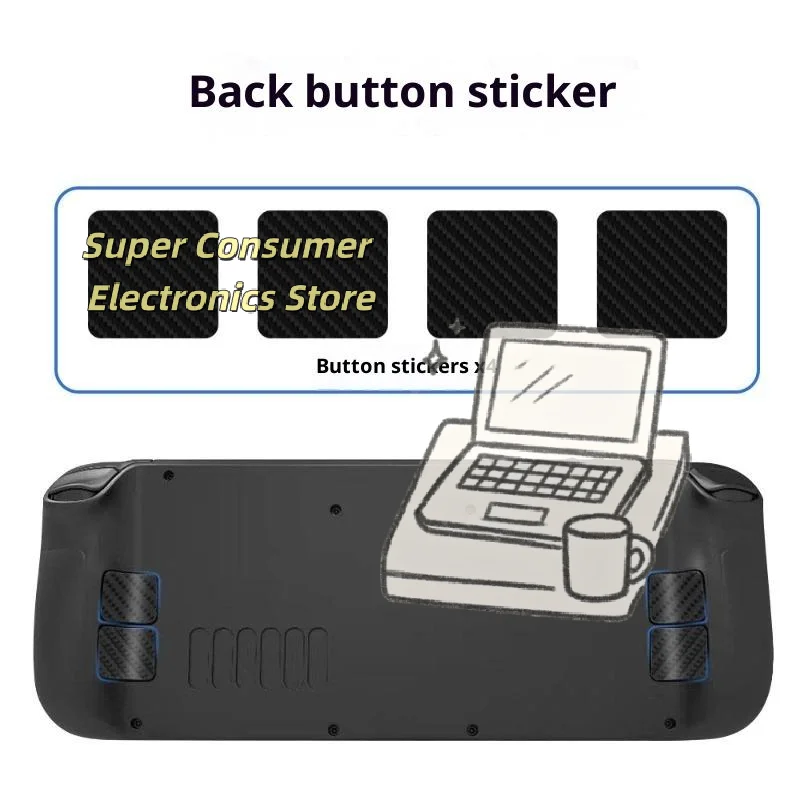 Carbon Fiber Button Protection Stickers for Steam Deck Anti Scratch Waterproof Easy Peel Off for Gaming Console Daily Use