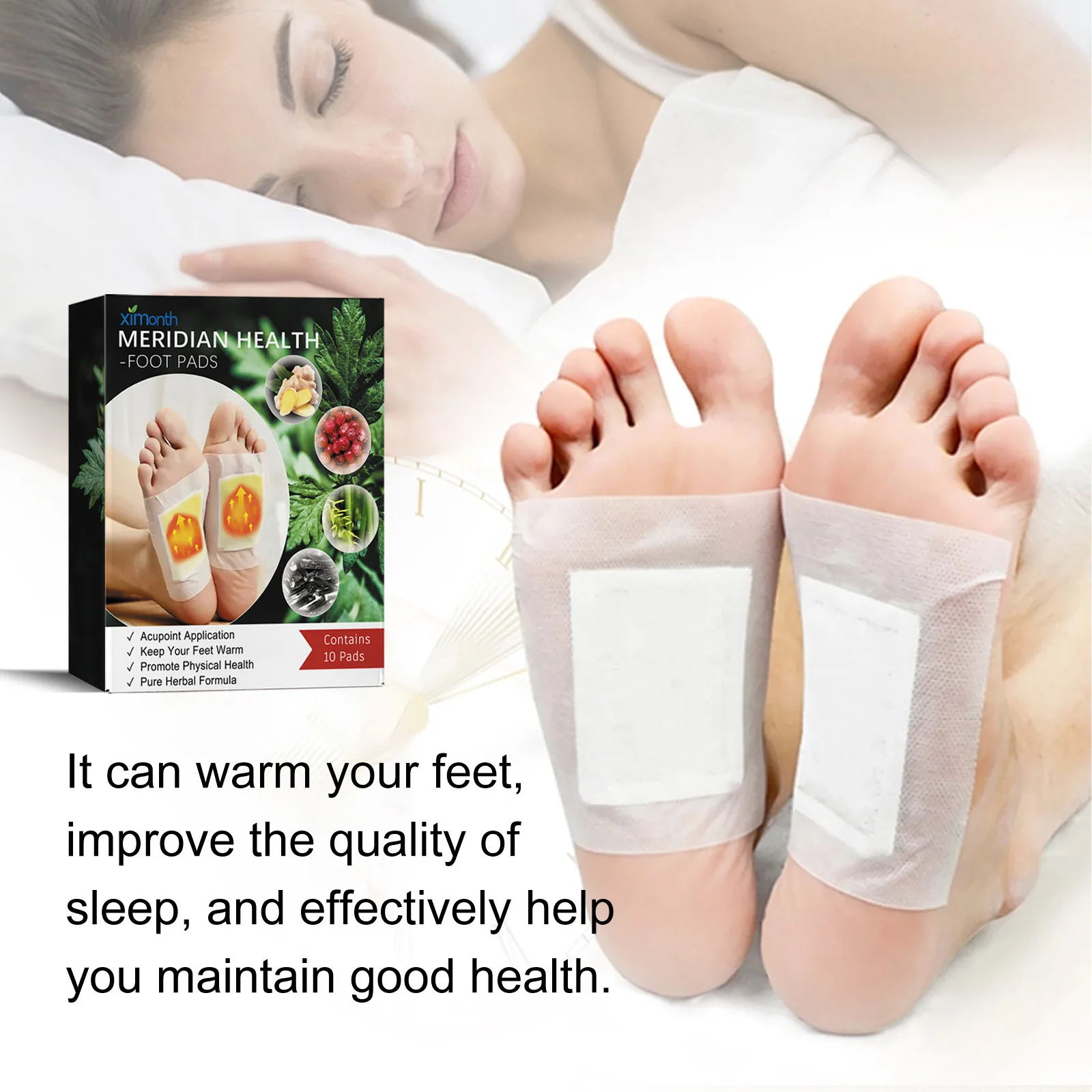 Detox Foot Patch Remove Foot Toxin Relieve Stress Improve Sleep Quality Slimming Detoxification Herbal Deep Cleansing Feet Patch