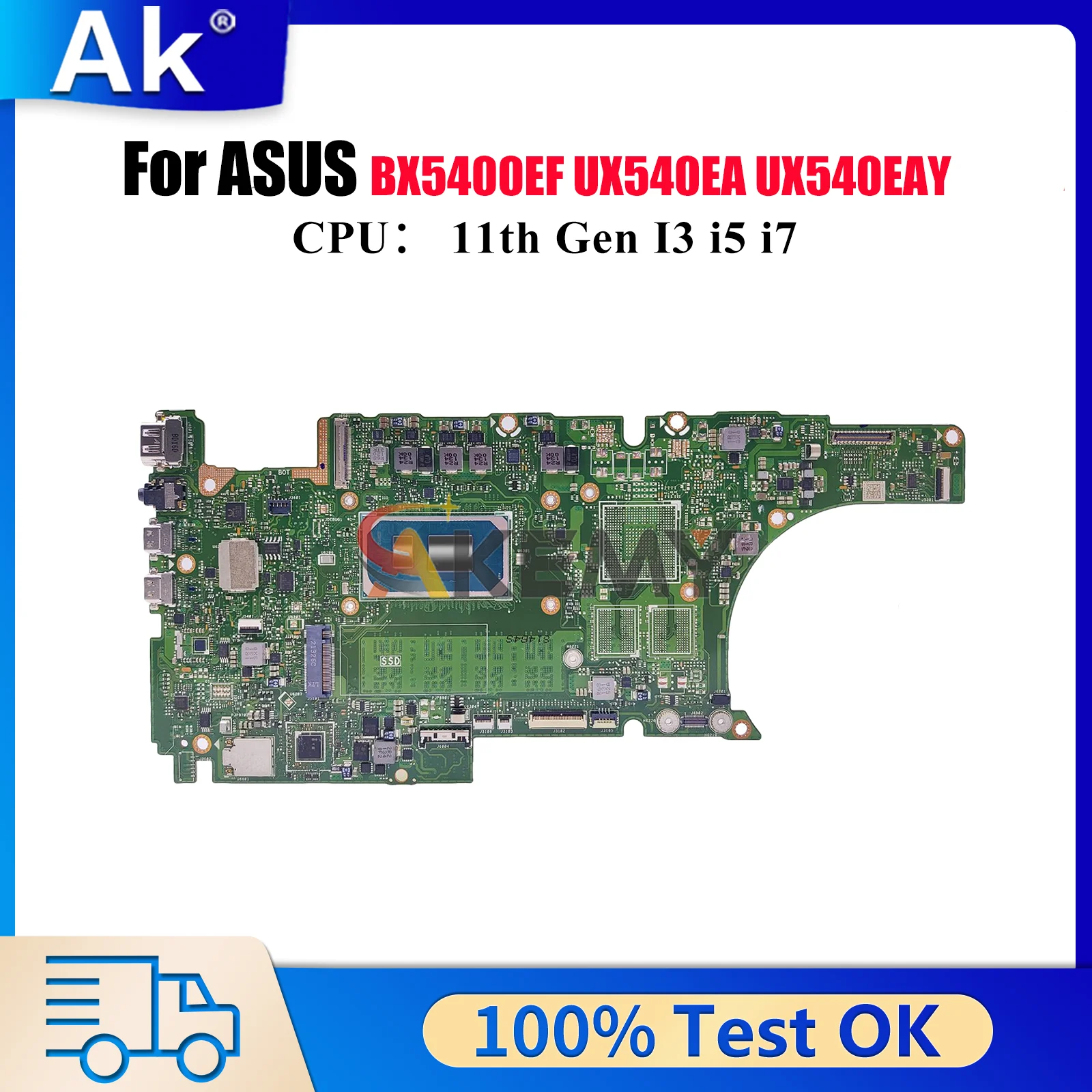 

UX5400EA Laptop Motherboard For ASUS ZenBook BX5400EF UX540EA BX5400EB UX540EAY UX5400 Mainboard 11th Gen I3 i5 i7 100% tests OK