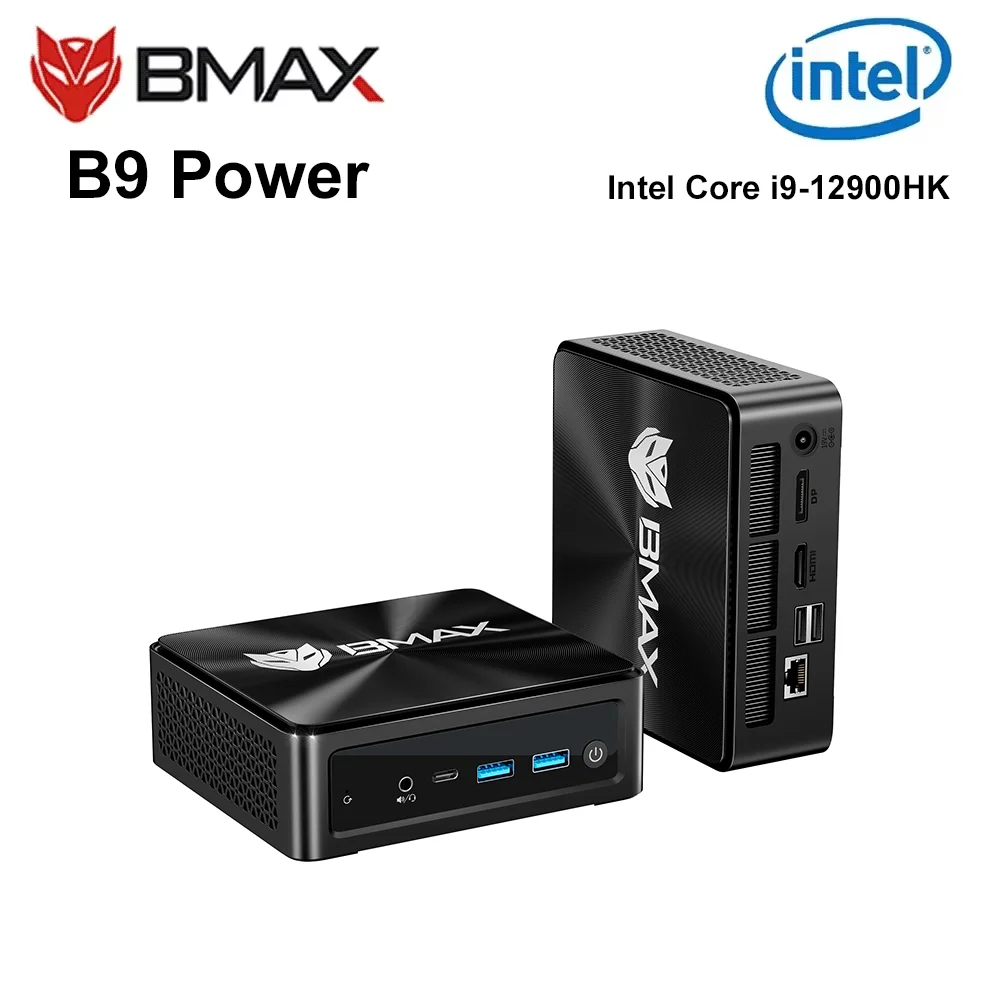 

Мини-ПК Bmax B9 Power с процессором Intel Core i9-12900H, 24 ГБ оперативной памяти, 1 ТБ SSD, Wi-Fi 6, Bluetooth 5.2, 14 ядер, частота до 5.0 ГГц, Barebone Mini PC