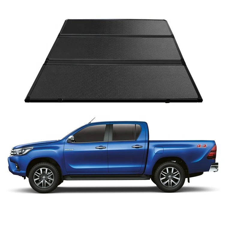 

pickup aluminum truck bed cover hard tri fold f150 tonneau for hilux ranger dmax great wall poer