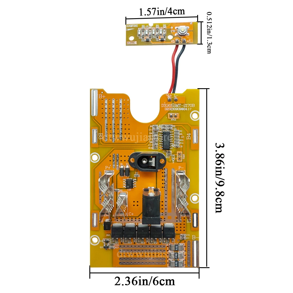 10-Zellen-21700-Lithium-Batteriegehäuse-Schutzplatine PCBA BMS für Lomvum Zhipu Hongsong Jingmi, kein Original für Makita-Box – Detail 3
