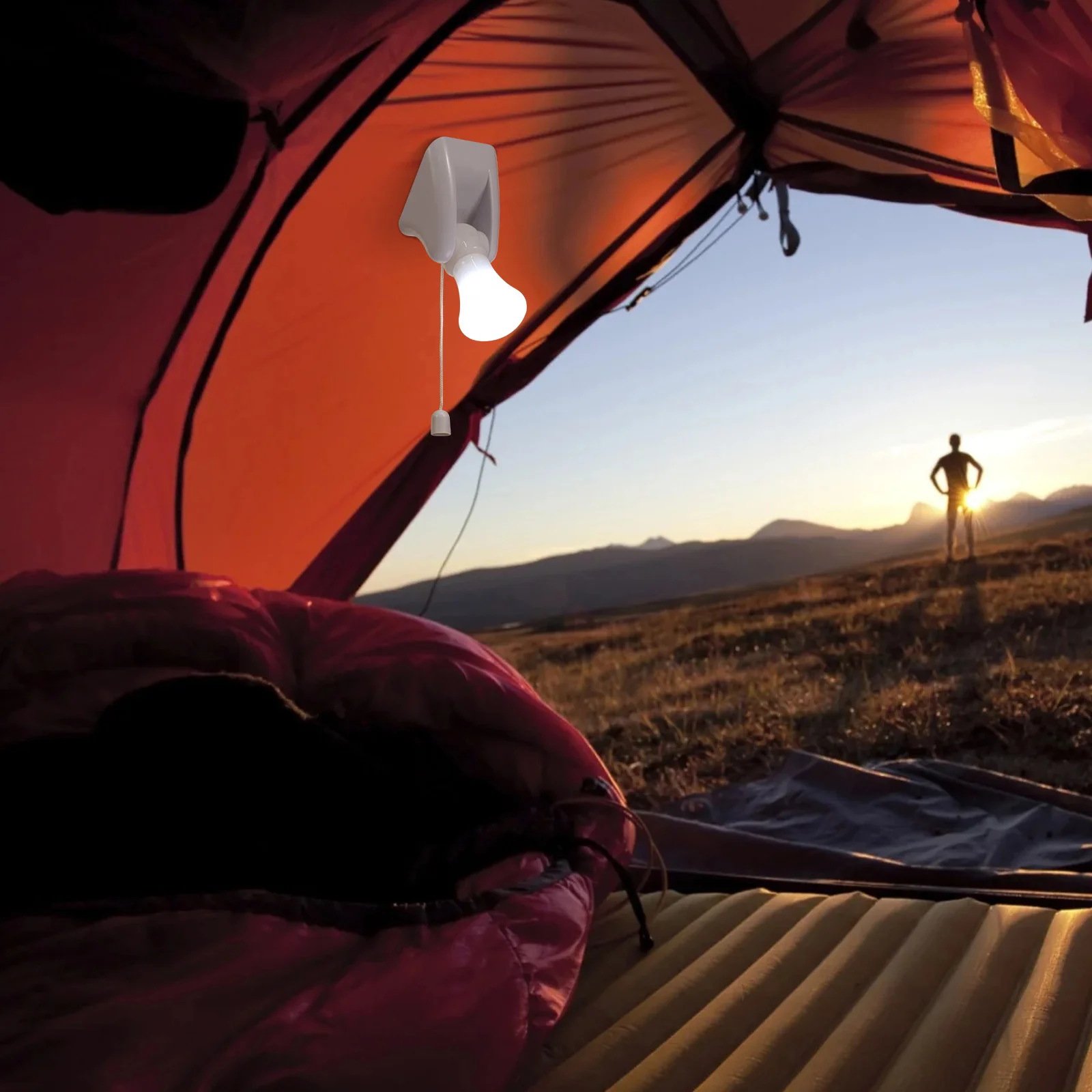 Tent Lights LED Bulb Lamp Rechargeable Powered Adhesive Sconces for Closet Easy Install Portable Energy Saving