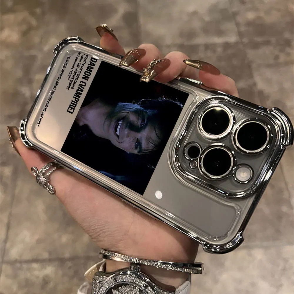 The Vampires Diaries Damons Placcatura Cassa Del Telefono Per Samsung S25 S24 S23 S22 S21 S20 Note20 Edge Plus Ultra 4G 5G Anti Caduta Airbag