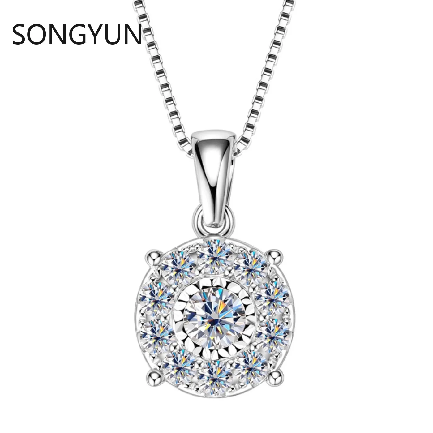 SONGYUN Luxury Jewelry 925 sterling silver Pendant Necklace Women GRA Certificated D Color Moissanite Diamond Necklaces Pendants