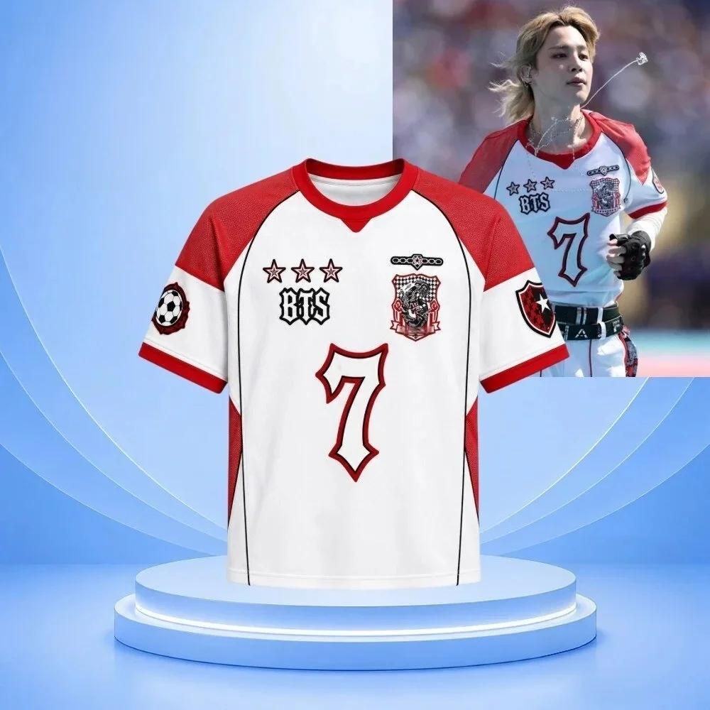 2026 Neues JIMIN Halftime Show 3D-Druck Fußballtrikot T-Shirt für Herren und Damen Sommer Sport-T-Shirt Atmungsaktive Schnelltrocknende Kleidung – Detail 3