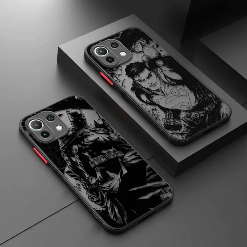 Matte Phone Case For Xiaomi Poco X3 NFC X3Pro M5 M3 F3 Cover for Mi 11 12 13 11X 12X Pro 12T 11T 10T Pro Comics-Batman-Superman