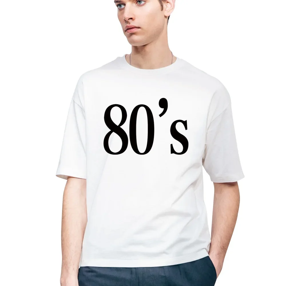 60s~90s Typeface Printed Short Sleeve T-shirt Clothes Fashion O-neck Short Sleeve T Shirt for Men Stretched Comfortable Tees Top