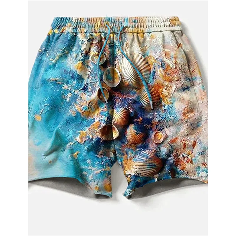 

Пляжные шорты в гавайском стиле для мужчин и женщин, праздничные плавки с 3D-принтом знаменитых волн, повседневные шорты для серфинга, одежда для плавания, одежда для детей и мужчин