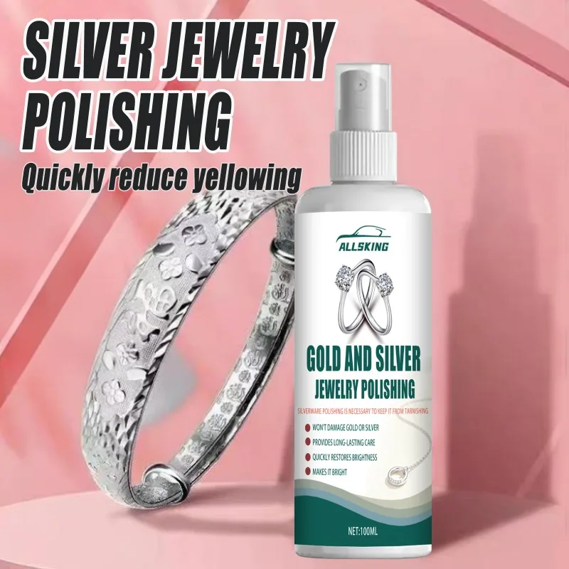 100ml Mild Silver Cleaner, Anti-Tarnish Oxidation Remover for Bangles, Necklaces and Silver Jewelry Maintenance