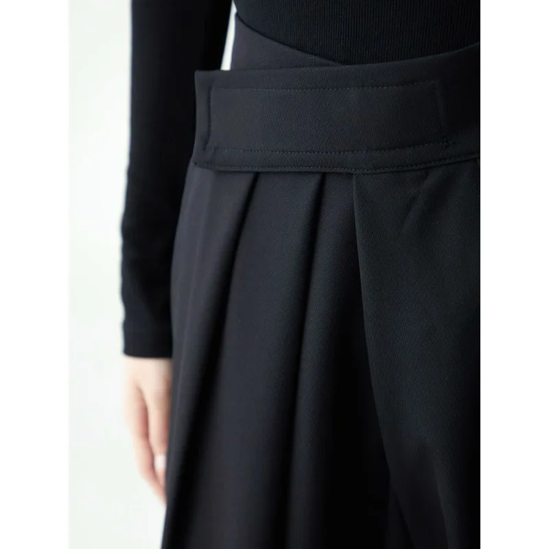 YY تصميم Y2K فستان أسود السراويل الرجال النساء عالية الخصر هوك وحلقة بنطلون للجنسين مكتب عادية الحد الأدنى مصممة دعوى السراويل