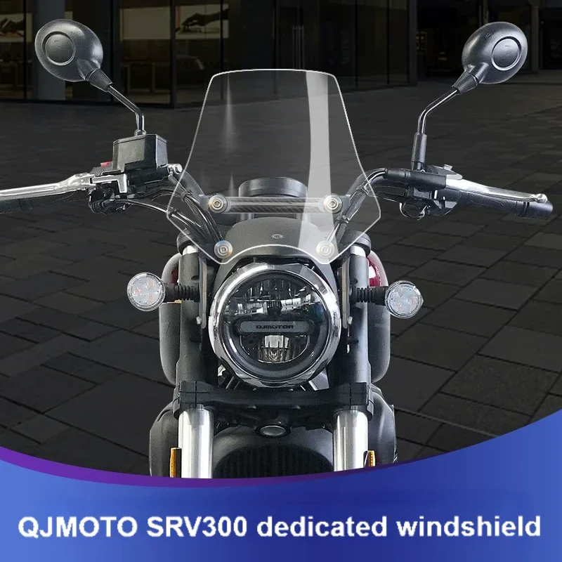 For QJMOTO SRV300 Motorcycle windshield With Stand Deflector Increase Height Sun Visor Chest Protector Modification Accessories