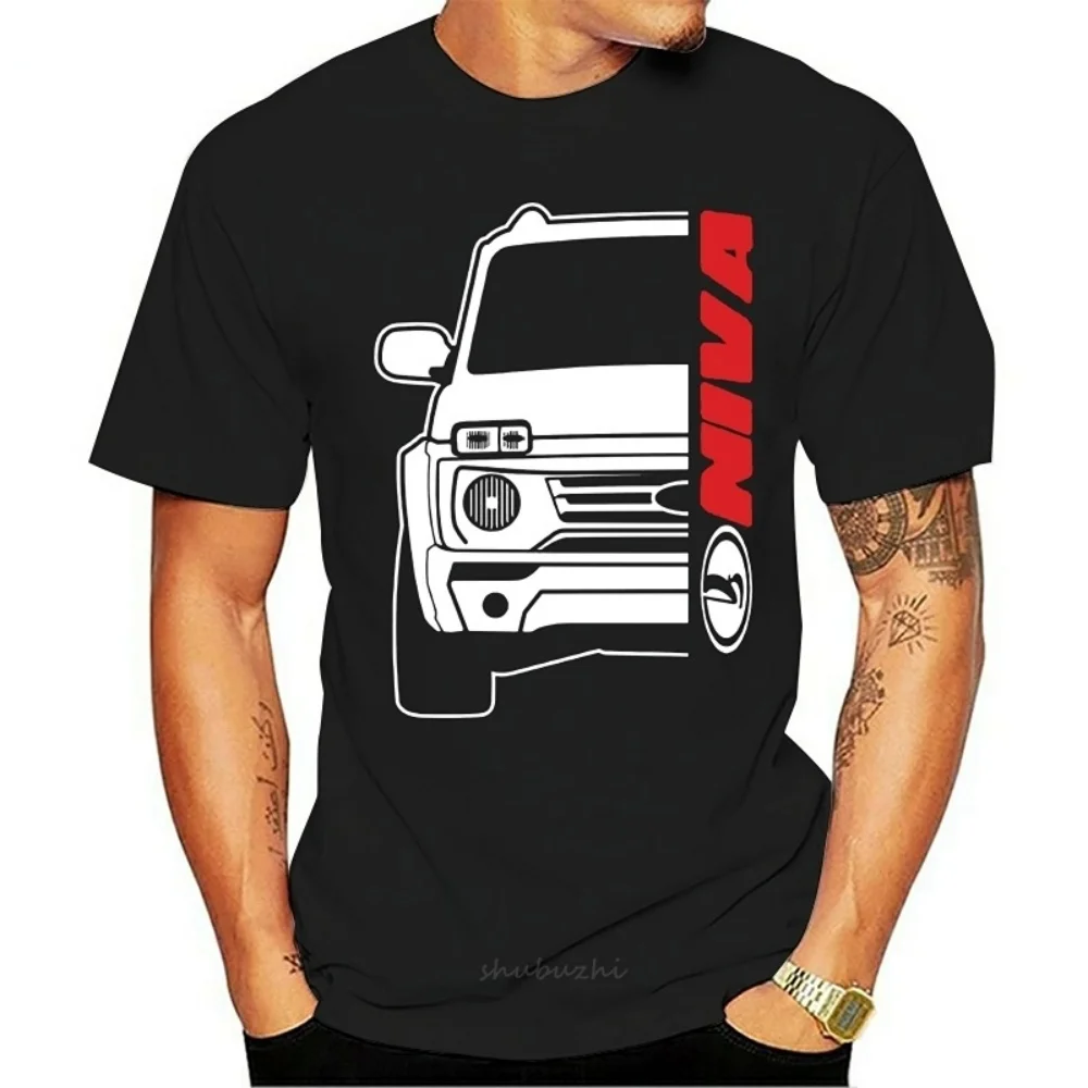 

Летние дышащие удобные топы, футболка оверсайз, мужская модная футболка Lada Niva Bronto, черная футболка с изображением автомобиля, мужская футболка