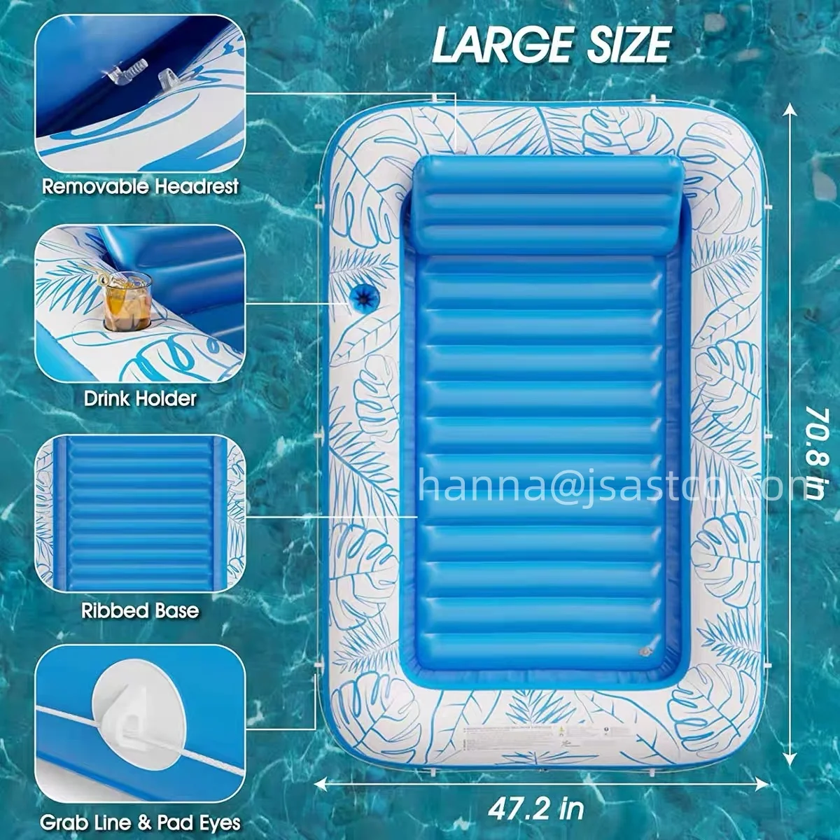 Inflatable Pool Float Lounge Chair for Adults Portable Floating Bed with Backrest Swimming Pool Raft Water Hammock Summer Beach