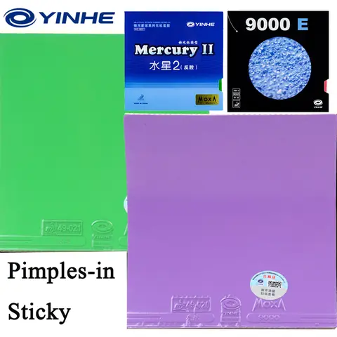 NEW YINHE 9000E MERCURY II Table Tennis Rubber Sheet Pimples-in Sticky Colorful Ping Pong Rubber Arc Fast Attack for Beginner
