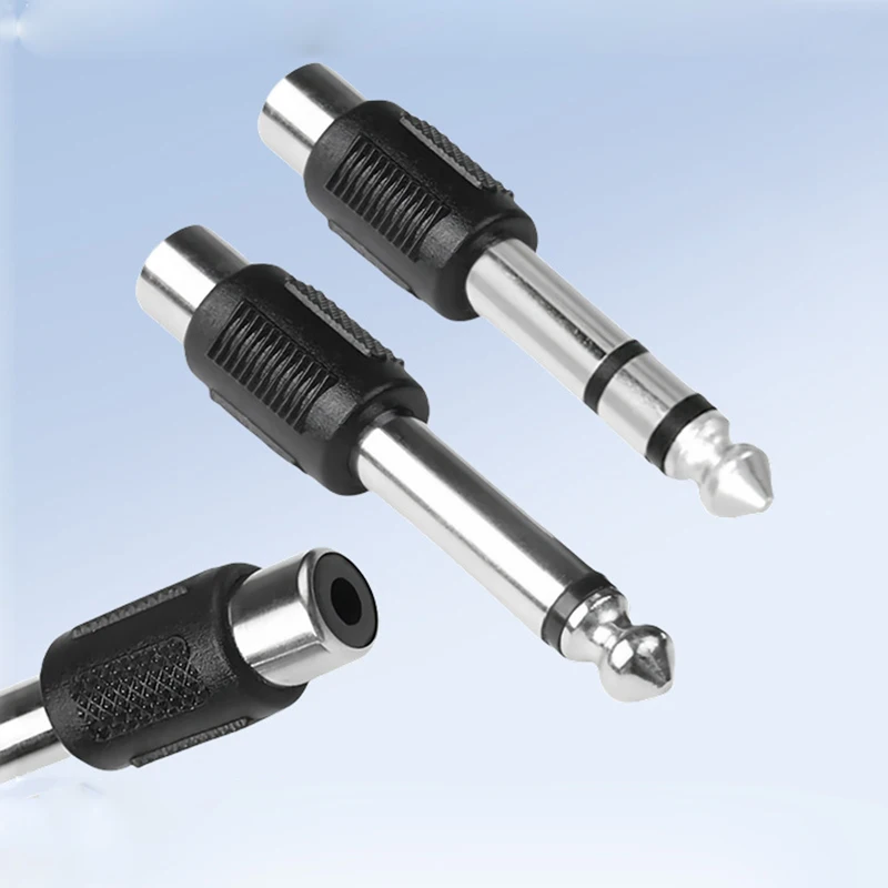 

4pcs RCA Lotus female seat AV to 6.5 male plug 6.35 mono mixer audio adapter plug DIY FM microphone