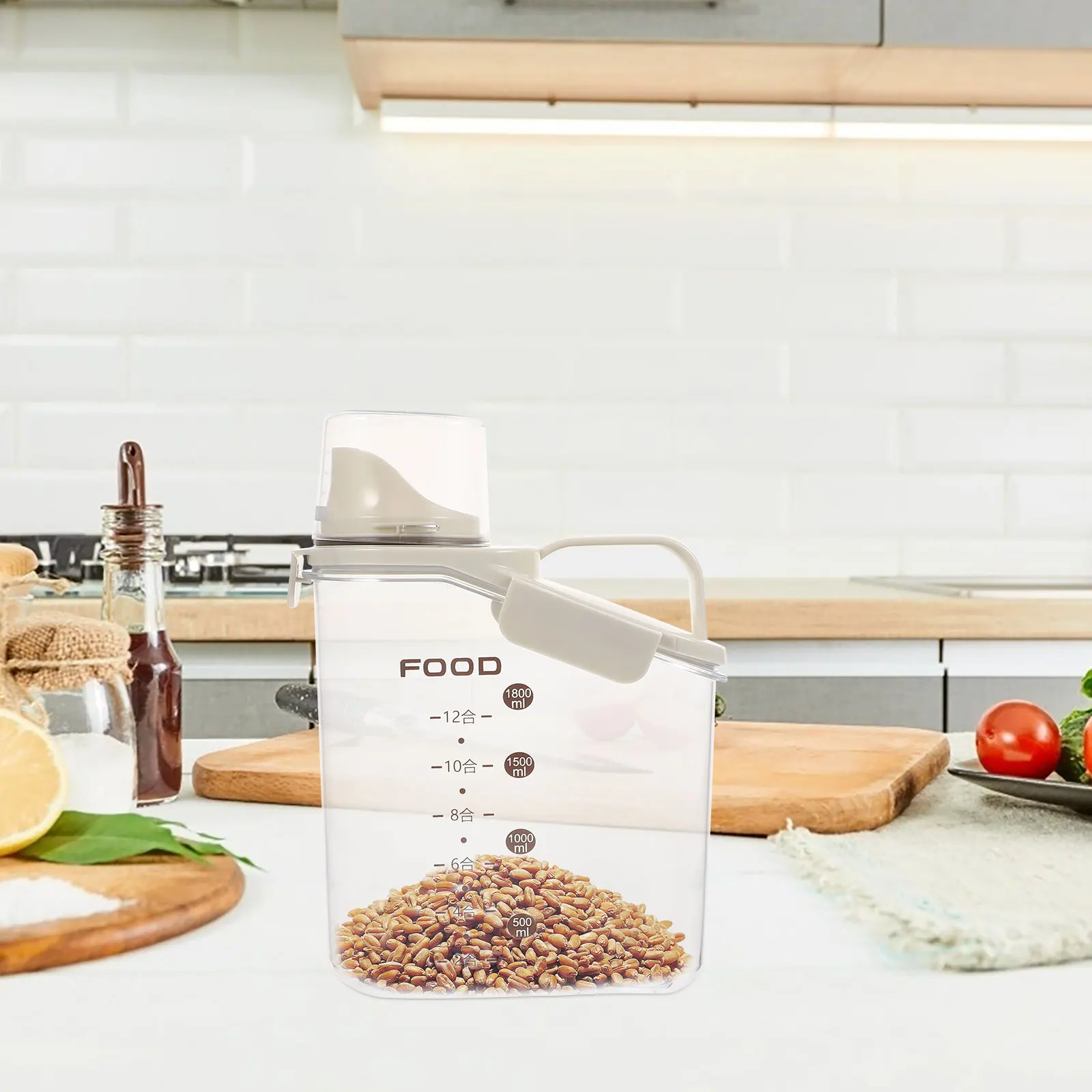 

Food Storage Container Large Capacity Kitchen Canister Grain Jar Dried Food Organizer Tea Holder Sealed Pantry Bin Loose Flour