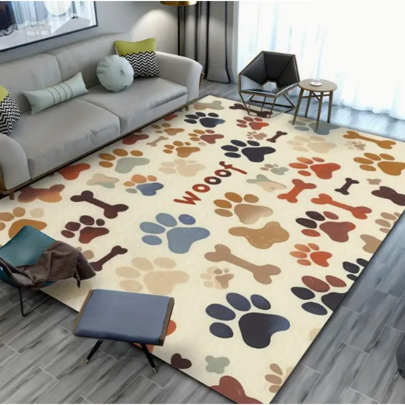 Tapis antidérapant en forme de patte de chien, 1 pièce, pour salon, chambre à coucher, entrée, tapis d'intérieur et d'extérieur, décoration rétro pour la maison