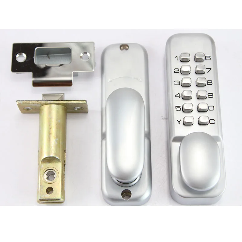 LACHCO Mechanical Code Lock Waterproof  Digital Machinery Keypad Password Entry Door lock Single Latch Zinc Alloy Silver  L17003