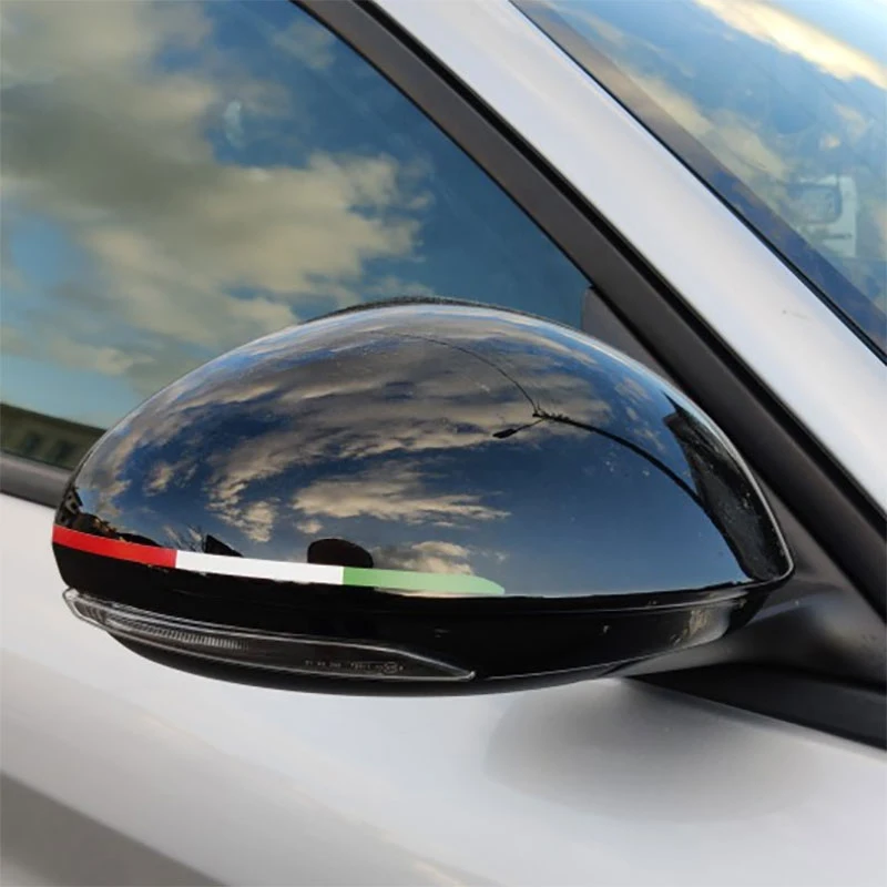 2X Car Rearview Mirror Sticker For Alfa Romeo Sportiva Giulia Giulietta 159 156 MITO Stelvio Fiat 500 Abarth 595 695 Punto TIPO view 3