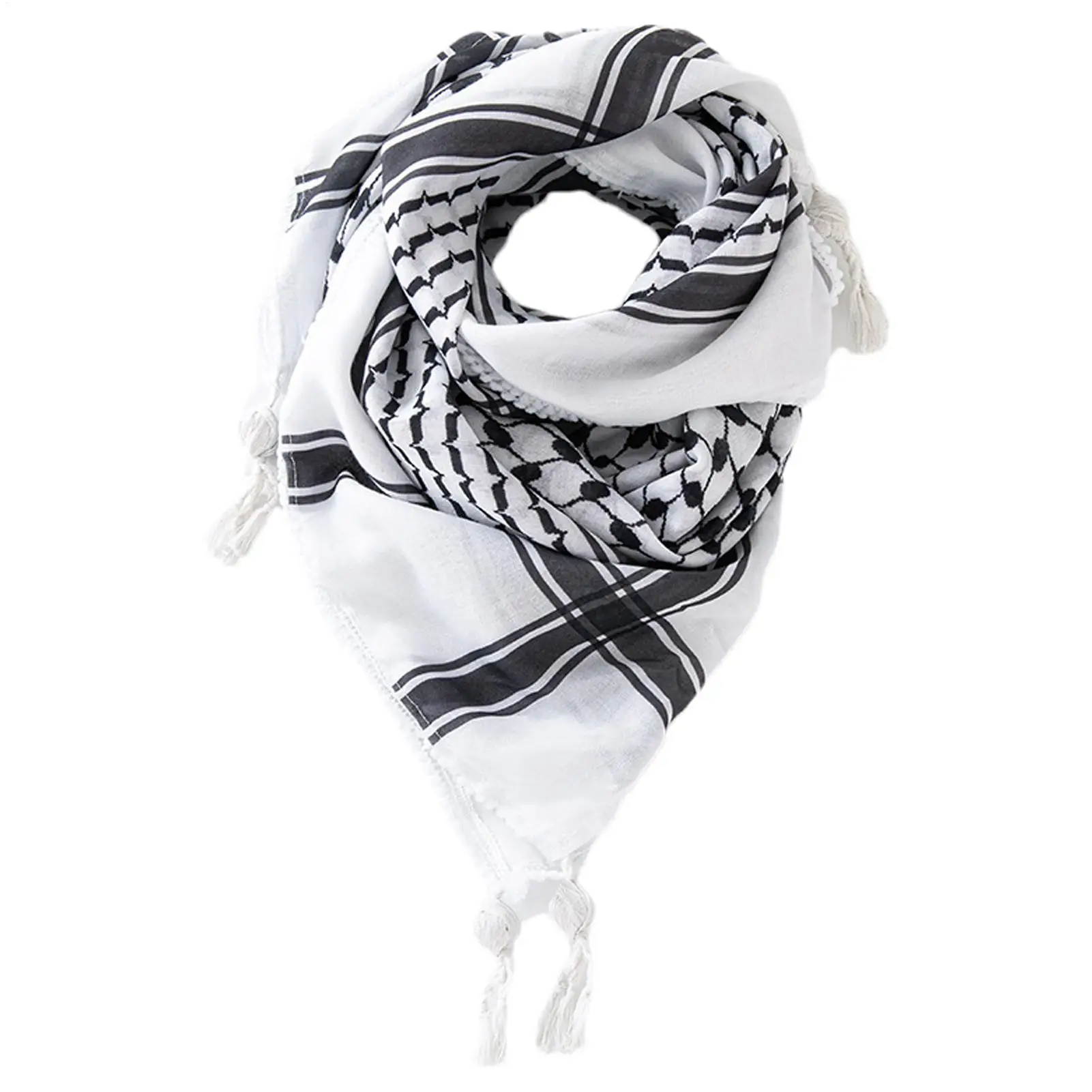 وشاح عربي أصلي هيرباوي كوفية 54X54 بوصة شال فلسطيني ناعم كوفية عربية باندانا للرأس والرجال والنساء