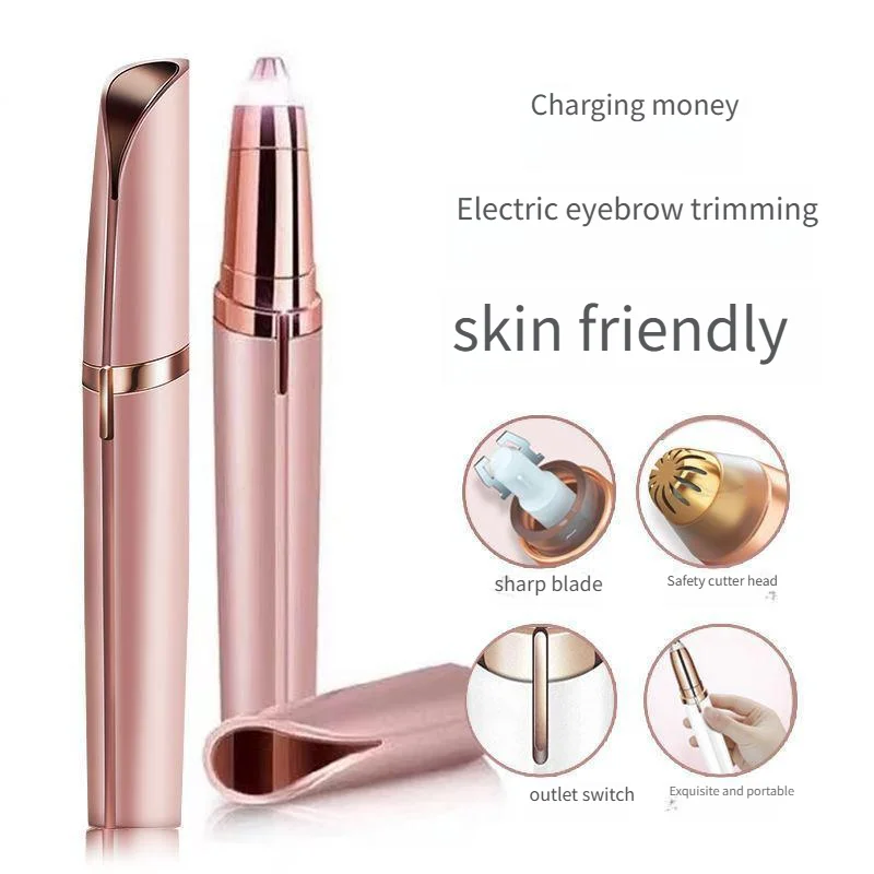 Recortador de cejas eléctrico 220 para mujer: removedor de vello recargable, moldeador de cejas automático, pluma de afeitar para cejas