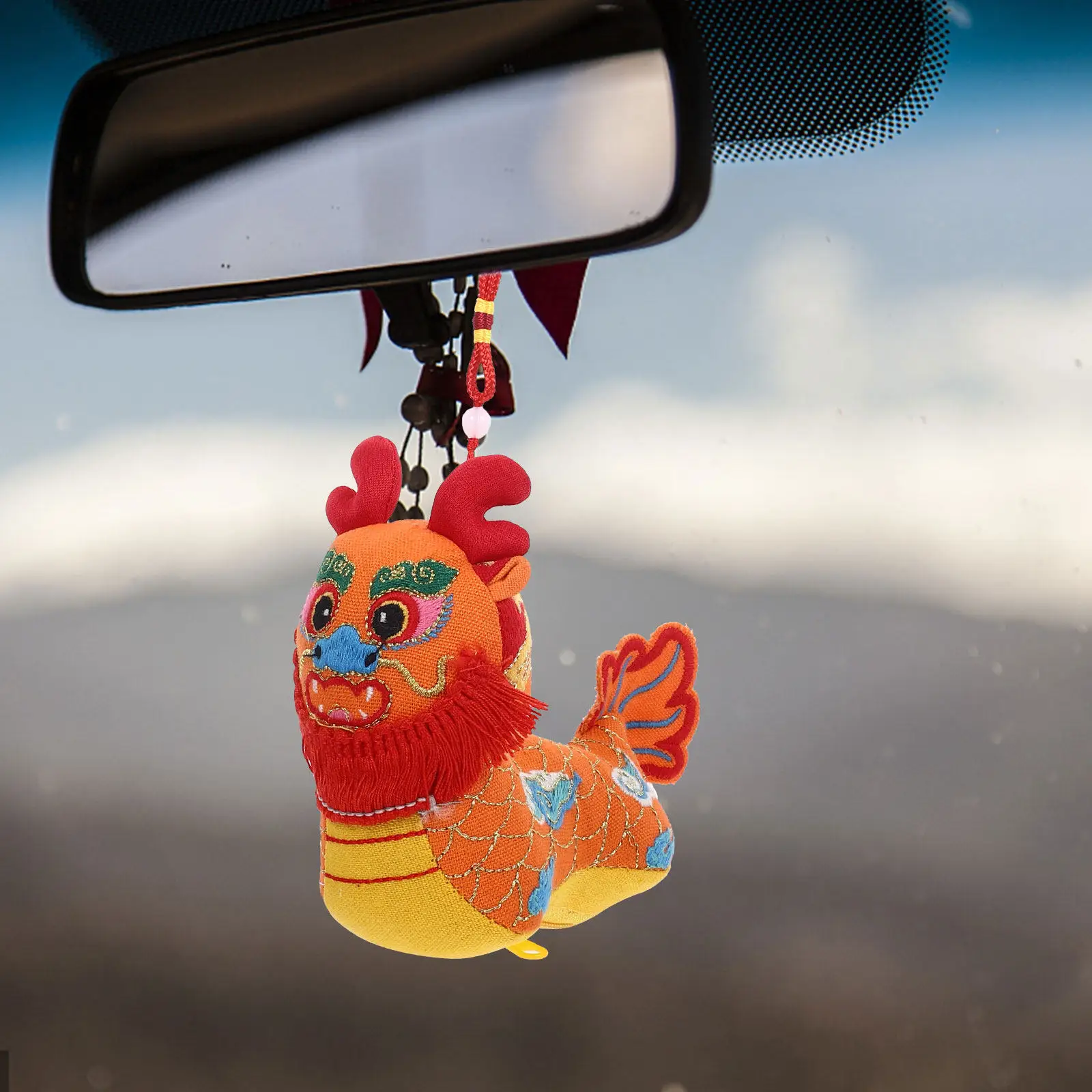 

Cartoon Dragon Hanging Mascot Chinese Style Stuffed Dragon Decoration for Gift Home Car Wall Special Occasion Zodiac