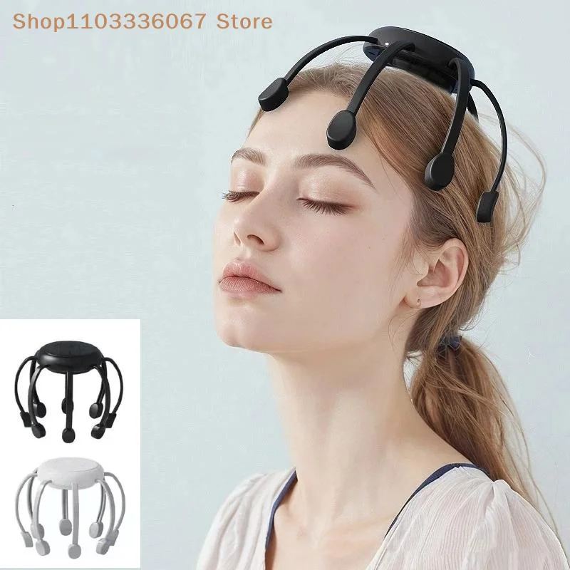 【HLS】【HB】Electric Scalp Massager Head Massage Machine Intelligent Vibrating Stress Relax With 5 Modes 360 Degree Hair Massager