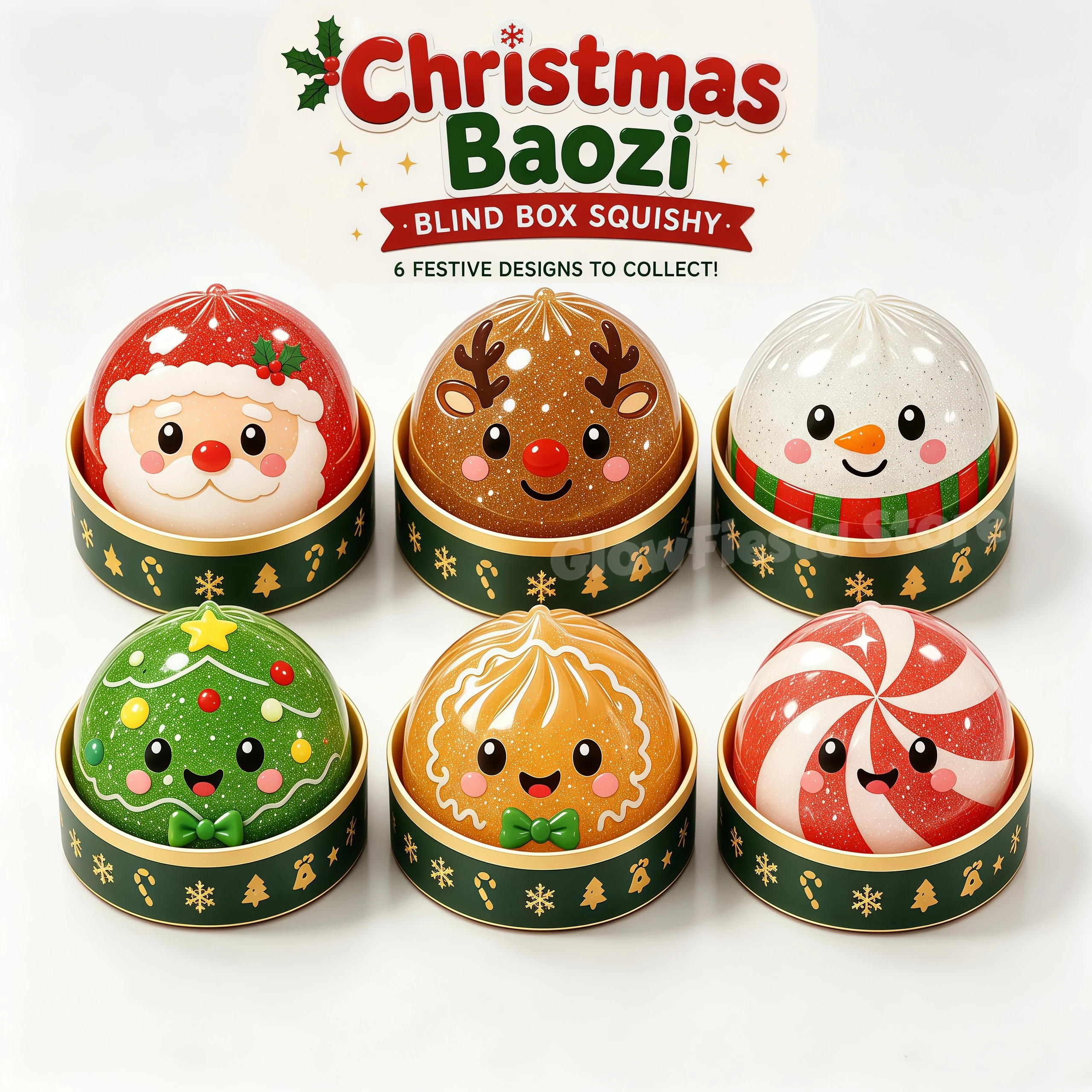 New Santa Claus Elk Dumpling Squishy Stress Relief Squeeze Toy Christmas Party Favor Toys Xmas Decor New Year Gifts for Adult
