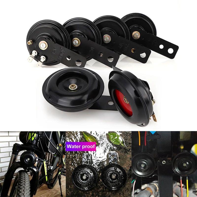 

Motorcycle universal 12V 24V 48V 60V waterproof round loud horn speaker suitable for scooter off-road vehicle ATV