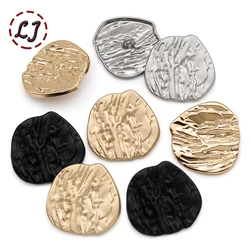 High quality fashion sewing button 10pcs/lot 30mm tree lines metal decorative buttons for women overcoat garment accessories DIY