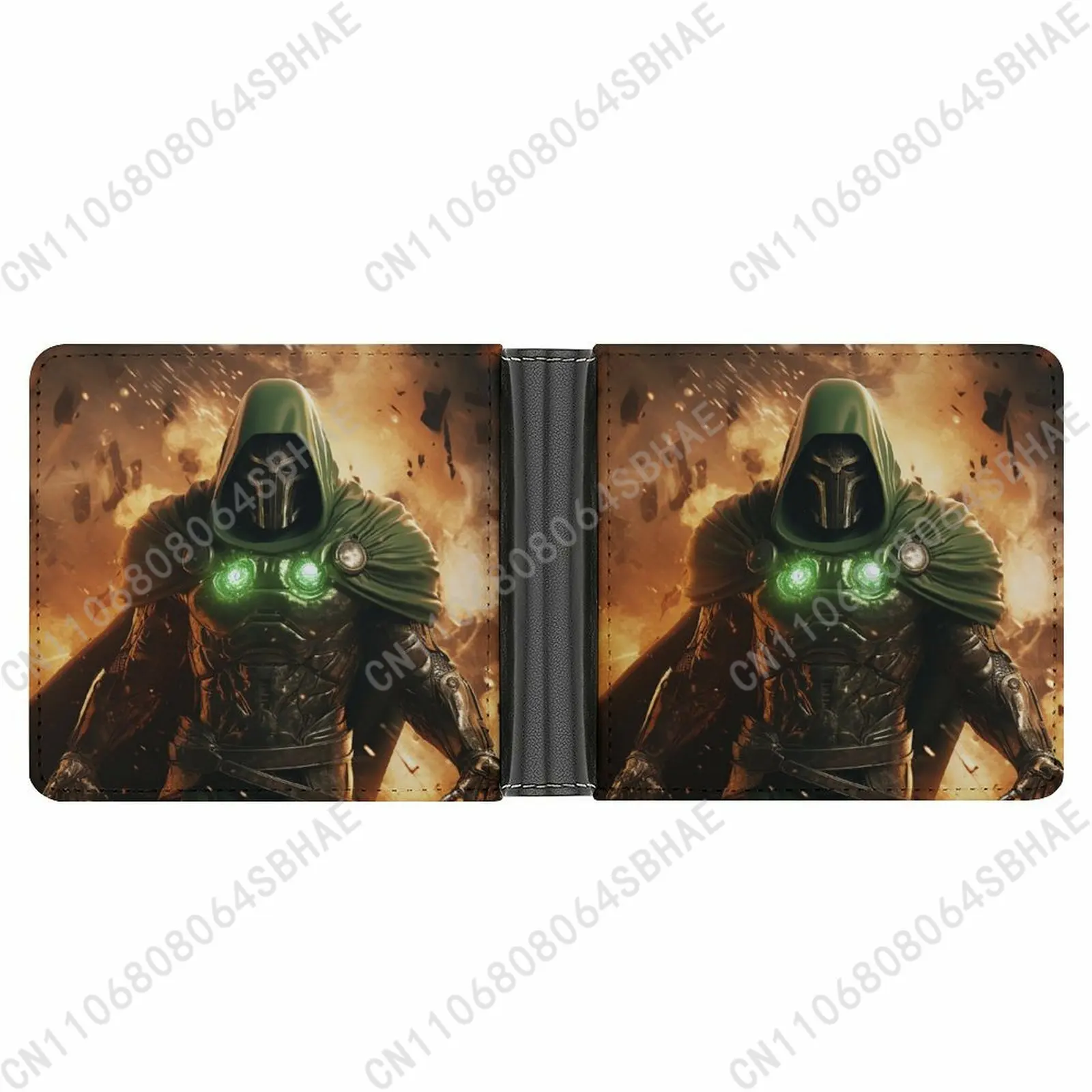 

Marvel Doctor Doom Trendy Leather Wallet Teenage Male Woman Personalized Slim Credit Card Holder Small Purse Daily Use Cosplay