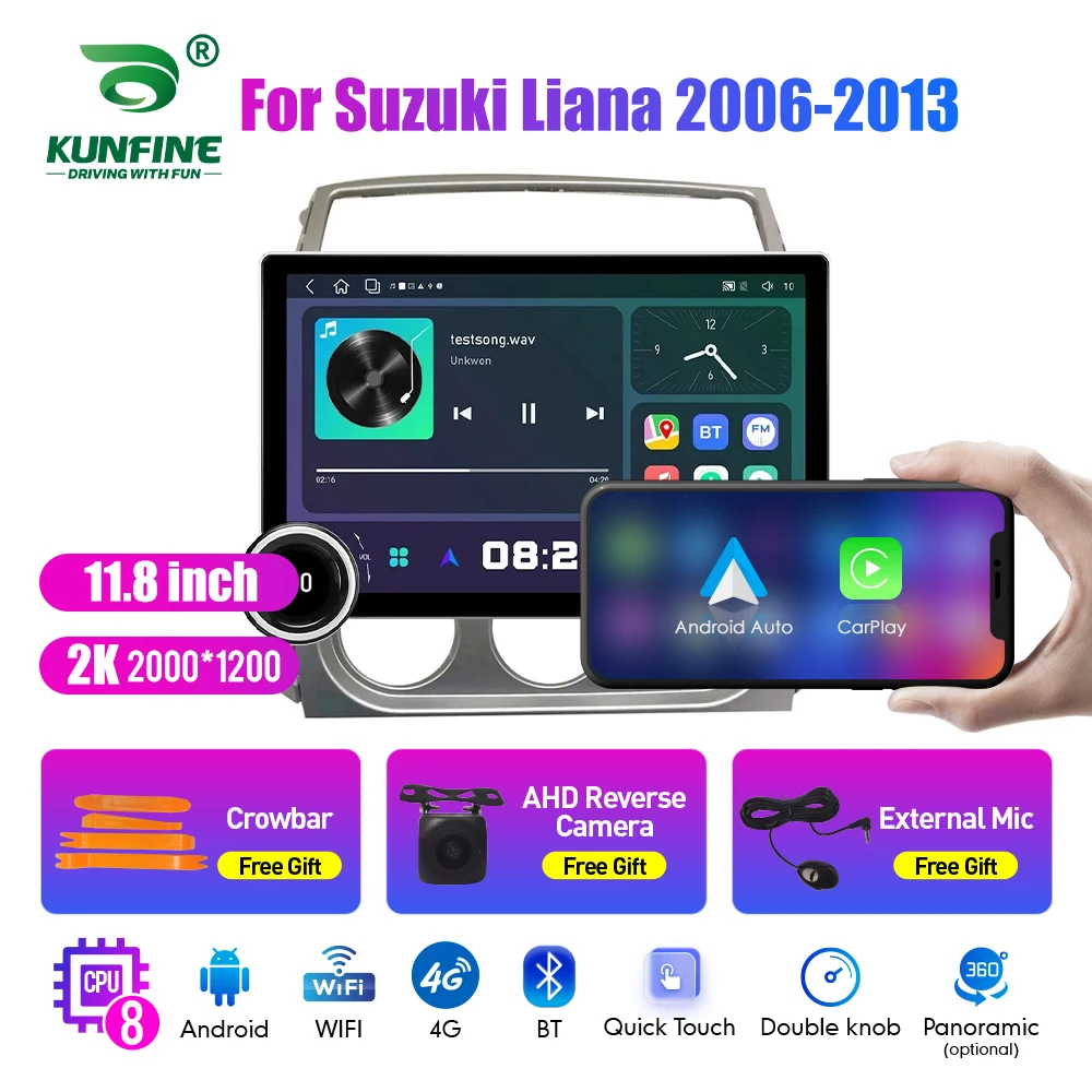 11.8 Inch 2K Double Knobs 2 Din Car Radio For Honda Liana 2006-2013 Car Radio DVD Multimedia Video Player Android Auto Carplay