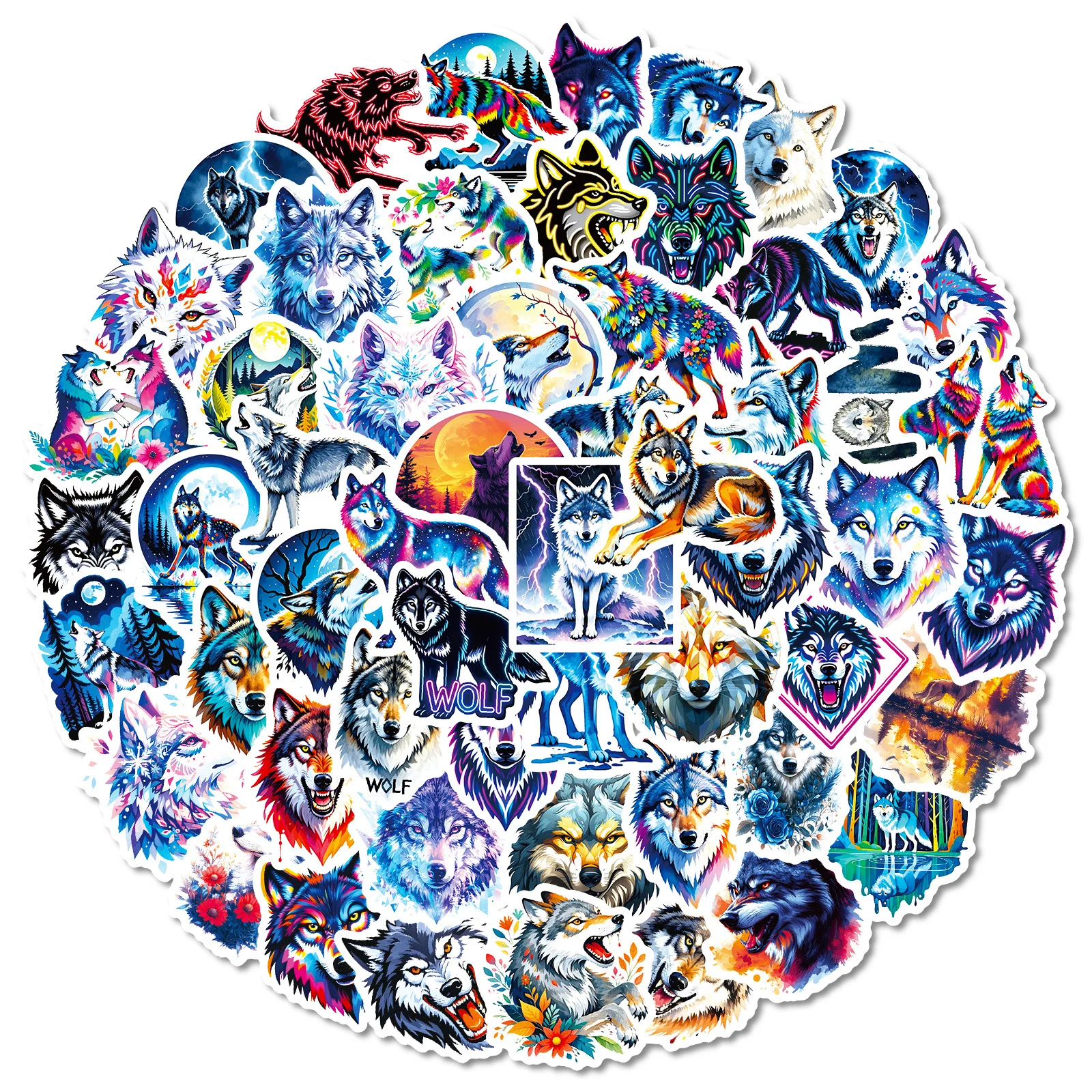 56 قطعة المراعي الذئب ملصقات شرسة الحيوان الكتابة على الجدران الديكور DIY بها بنفسك دفتر حقيبة الغيتار الثلاجة اللعب الدراجة الهاتف الشارات #3