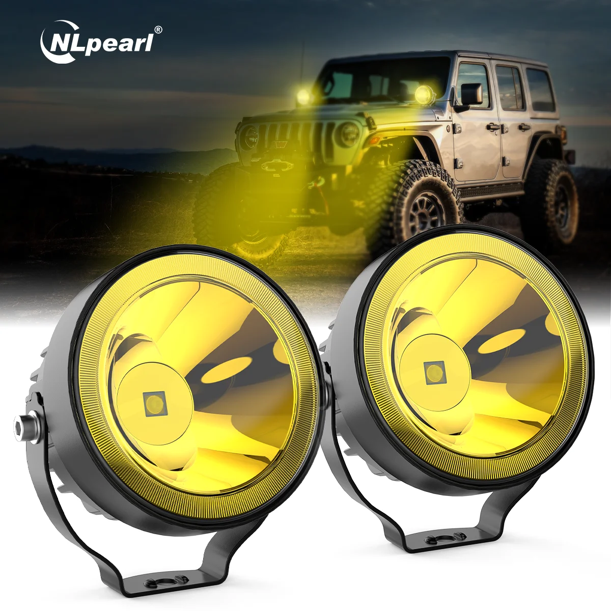 

4 Inch Led Work Light Round Spotlight 4x4 Offroad 60W Super Bright amber Fog Lights For Motorcycle ATV Boat Driving Lamp