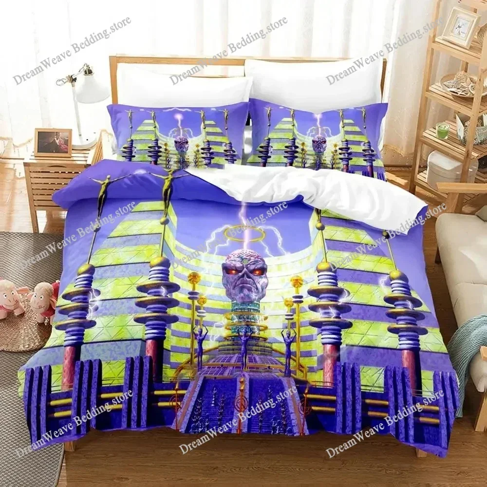 Hip Hop Heavy Metal Maiden, Cartoon Anime Duvet Cover Sets for Adult Boy Bedroom, Luxury Printed Bedding Set Home Textileextile5