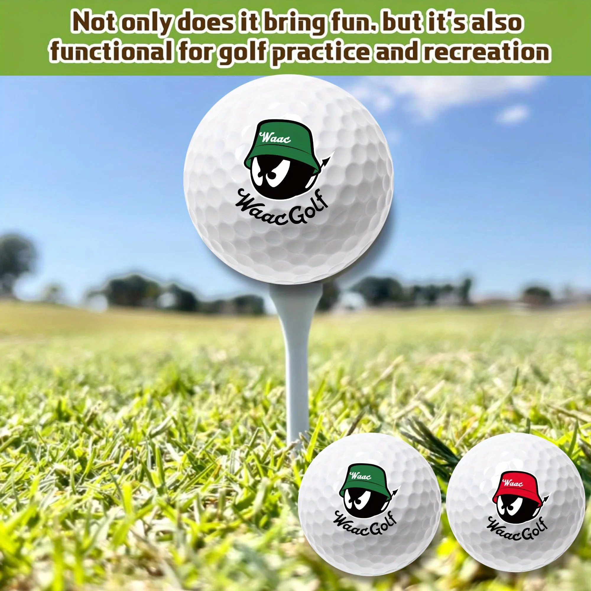 

2 counts Funny Golf Balls for Men Adult Humor Trick Novelty Golfer Gift Set for Dad , Unique Professional Practice Balls