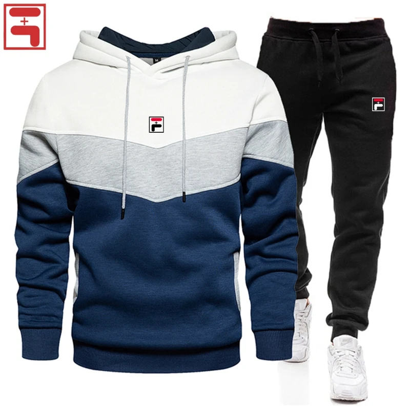 2024 men and women the same fashion casual trend sweater set outdoor sports printing pattern sweater two-piece set size S-3XL
