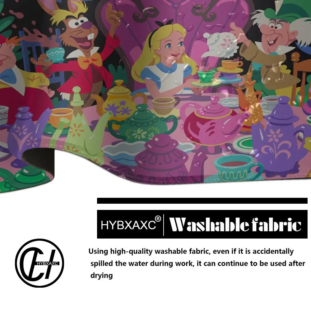 الكرتون أليس في بلاد العجائب ماوس HD الطباعة ألعاب الكمبيوتر قفل حافة عدم الانزلاق ماوس الوسادة XXL90x40 سنتيمتر لوحة المفاتيح الكمبيوتر وسادة مكتب