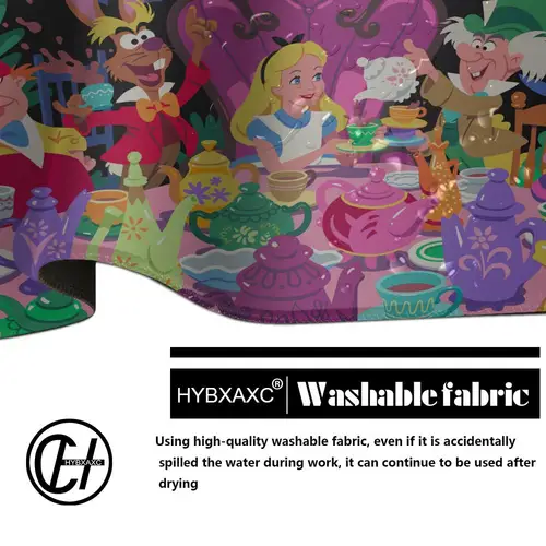 Imagen 2 del producto Alfombrilla de ratón de dibujos animados de Alicia en el país de las Maravillas, impresión HD, alfombrilla de ratón antideslizante con borde de bloqueo para jugadores de ordenador, teclado XXL90x40cm, alfombrilla de escritorio para PC